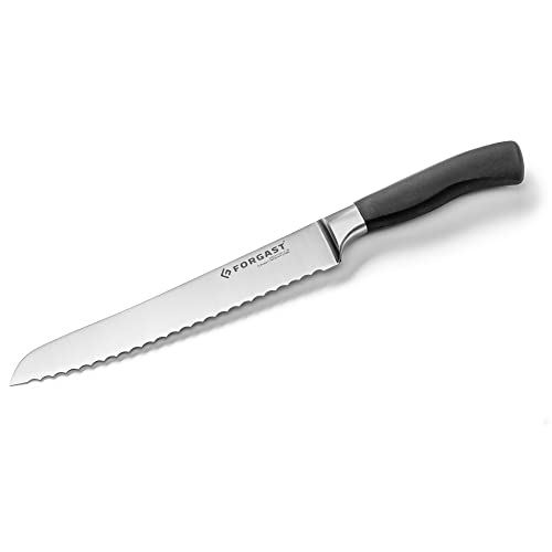 Forgast Brotmesser Wellenschliff | Brötchenmesser | Messer geschmiedet | Performance Cut | für Brötchen und andere Gebäckstücke von Forgast