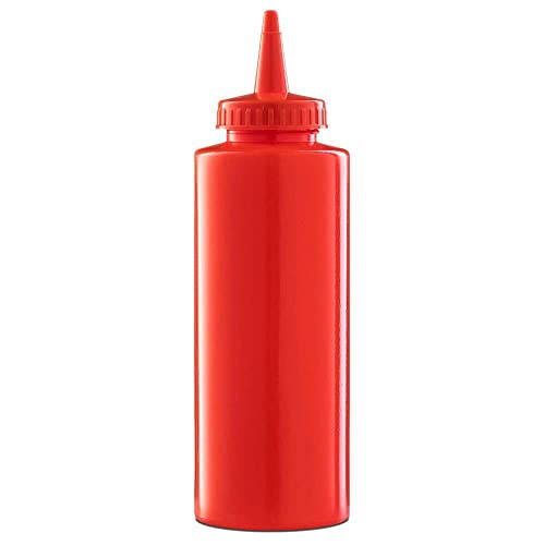 Forgast Dosierflasche Flasche | 350ml | Rot | Sqeezeflasche | Spritzflaschen | Squeeze Condiment Bottle | Saucenflasche | Quetschflasche für Ketchup usw. | Küche, BBQ, Grill von Forgast