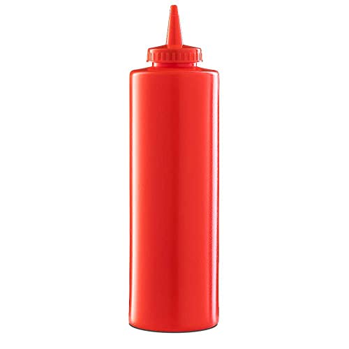 Forgast Dosierflasche Flasche | 700ml | Rot | Sqeezeflasche | Spritzflaschen | Squeeze Condiment Bottle | Saucenflasche | Quetschflasche für Ketchup usw. | Küche, BBQ, Grill von Forgast