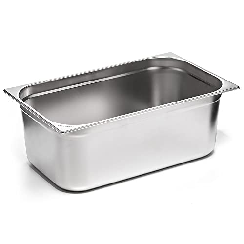 Forgast Edelstahl Behälter | GN 1/1 | 53x32,5x10 cm | Rostfreier Gastronormbehälter | für Chafing Dish, Bain Marie, Saladette | Spülmaschinengeeignet von Forgast