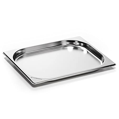 Forgast Edelstahl Behälter | GN 1/2 | 32.5x26.5x2 cm | Rostfreier Gastronormbehälter | für Chafing Dish, Bain Marie, Saladette | Spülmaschinengeeignet von Forgast