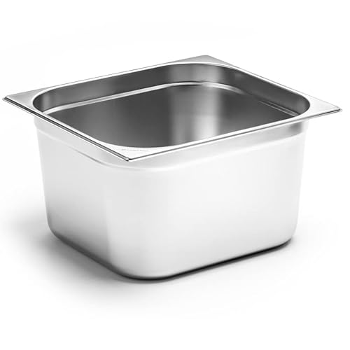 Forgast Edelstahl Behälter | GN 2/3 | 32.5x35.3x20 cm | Rostfreier Gastronormbehälter | für Chafing Dish, Bain Marie, Saladette | Spülmaschinengeeignet von Forgast