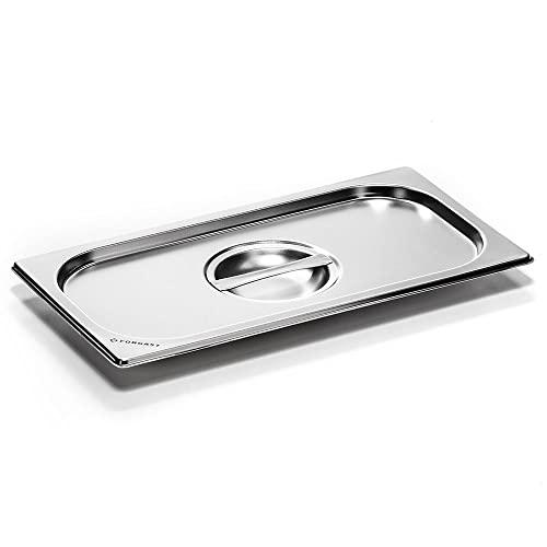 Forgast Edelstahl Deckel | GN 1/9 | 17.6x10.8 cm | für GN Behälter, Rostfreier Gastronormbehälter | Spülmaschinengeeignet von Forgast