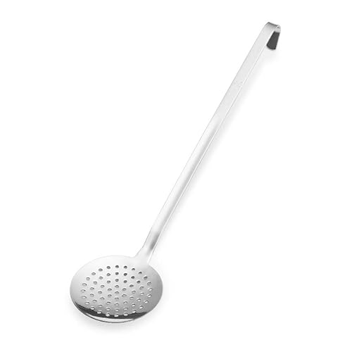Forgast Edelstahl Schlitzlöffel | ⌀10cm | Abschäumerlöffel | Abseihlöffel | Edelstahlsieb | Metallsieb | Kochskimmer | Küchenskimmer | Sieblöffel | Skimmerlöffel | Skimmer zum Kochen von Forgast