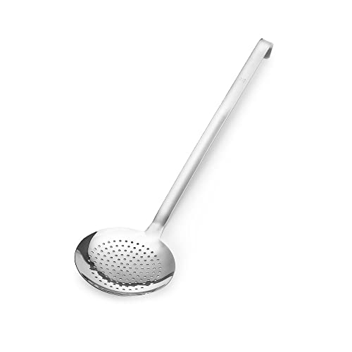 Forgast Edelstahl Schlitzlöffel | ⌀16cm | Abschäumerlöffel | Abseihlöffel | Edelstahlsieb | Metallsieb | Kochskimmer | Küchenskimmer | Sieblöffel | Skimmerlöffel | Skimmer zum Kochen von Forgast