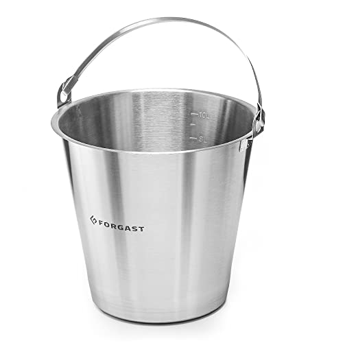 Forgast Eimer aus Edelstahl | 10L Liter | Kücheneimer | Milcheimer | Edelstahleimer | Futtereimer | Sektkühler Forgast Eimer aus Edelstahl | 10L Liter | Kücheneimer | Milcheimer | Edelstahleimer | Futtereimer | Sektkühler von Forgast