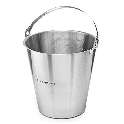 Forgast Eimer aus Edelstahl | 12L Liter | Kücheneimer | Milcheimer | Edelstahleimer | Futtereimer | Sektkühler Forgast Eimer aus Edelstahl | 12L Liter | Kücheneimer | Milcheimer | Edelstahleimer | Futtereimer | Sektkühler von Forgast