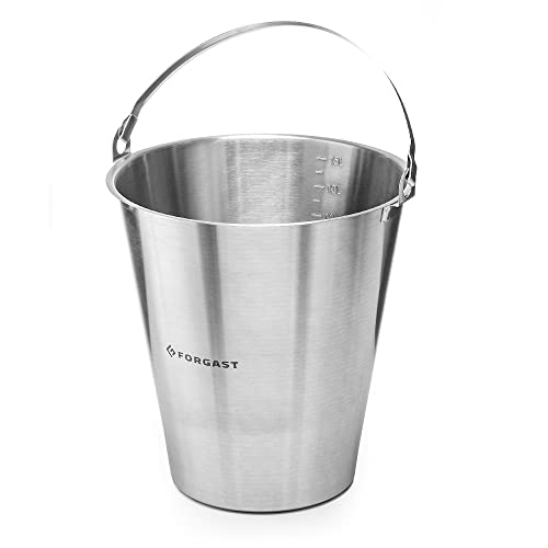 Forgast Eimer aus Edelstahl | 15L Liter | Kücheneimer | Milcheimer | Edelstahleimer | Futtereimer | Sektkühler von Forgast