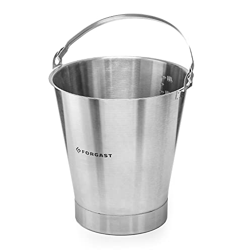 Forgast Eimer aus Edelstahl mit Ring | 12L Liter | Kücheneimer | Milcheimer | Edelstahleimer | Futtereimer | Sektkühler von Forgast