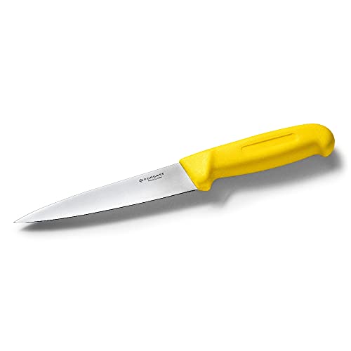 Forgast HACCP Kochmesser Küchenmesser | 15cm Klinge | Gelb | Gemüsemesser | Schälmesser | Metzgermesser | Fleischermesser | Polypropylen-Griff von Forgast