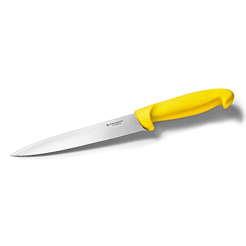 Forgast HACCP Kochmesser Küchenmesser | 18cm Klinge | Gelb | Gemüsemesser | Schälmesser | Metzgermesser | Fleischermesser | Polypropylen-Griff von Forgast