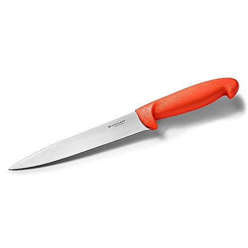 Forgast HACCP Kochmesser Küchenmesser | 18cm Klinge | Rot | Gemüsemesser | Schälmesser | Metzgermesser | Fleischermesser | Polypropylen-Griff von Forgast