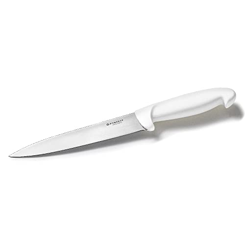 Forgast HACCP Kochmesser Küchenmesser | 18cm Klinge | Weiß | Gemüsemesser | Schälmesser | Metzgermesser | Fleischermesser | Polypropylen-Griff von Forgast