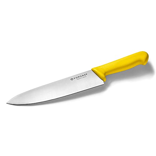 Forgast HACCP Kochmesser Küchenmesser | 22cm Klinge | Gelb | Gemüsemesser | Schälmesser | Metzgermesser | Fleischermesser | Polypropylen-Griff von Forgast