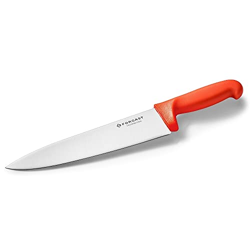 Forgast HACCP Kochmesser Küchenmesser | 24cm Klinge | Rot | Gemüsemesser | Schälmesser | Metzgermesser | Fleischermesser | Polypropylen-Griff von Forgast