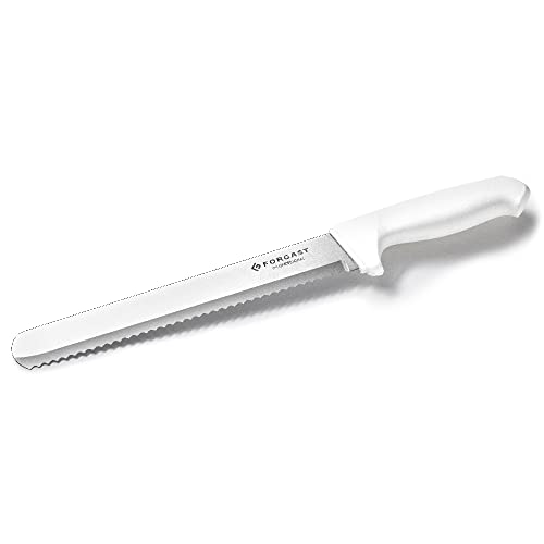 Forgast HACCP Kochmesser Küchenmesser | 25cm Klinge | Weiß | Gemüsemesser | Schälmesser | Metzgermesser | Fleischermesser | Polypropylen-Griff von Forgast