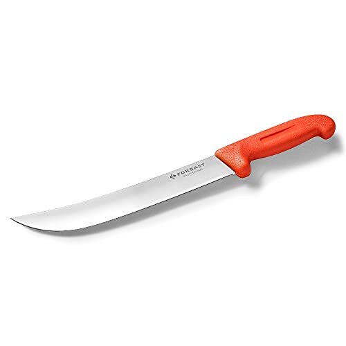 Forgast HACCP Metzgermesser Schlachtermesser | 24cm Klinge | Rot | Kochmesser | Küchenmesser | Gemüsemesser | Schälmesser | Metzgermesser | Fleischermesser | Zerlegemesser | Polypropylen-Griff von Forgast