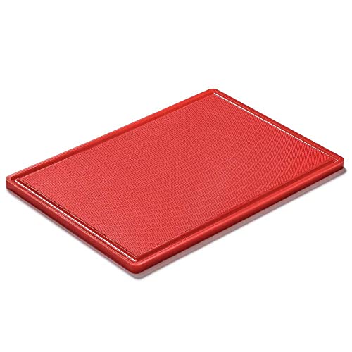 Forgast HACCP Schneidebrett Kunststoff mit Saftrillen | 60x40cm | Rot | Professionelles Küchenbrett | Cutting Board | Frühstücksbrettchen | Brotbretter von Forgast