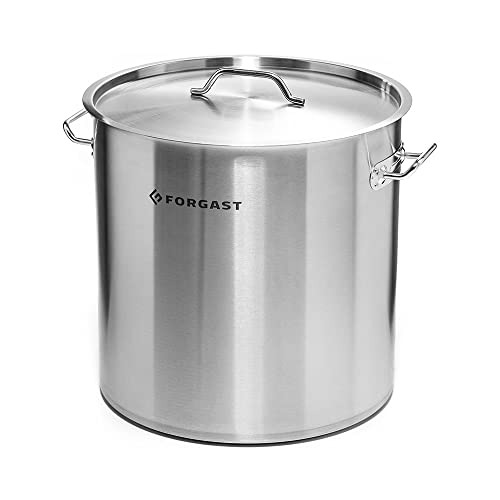 Forgast Hoch Edelstahl Kochtopf | 6.3L Liter | ⌀20cm | Deckel | Topf | Induktion, Gasherd, Elektro | Spülmaschinengeeignet | Induktionsgeeignet | Edelstahlkochtopf von Forgast
