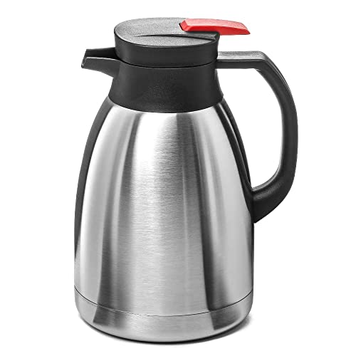 Forgast Isolierkanne mit einer Taste | Warmhaltekanne aus Edelstahl | 1,5L | isolierte Kanne für Tee Kaffee | für heiße und kalte Getränke | auslaufsicher von Forgast