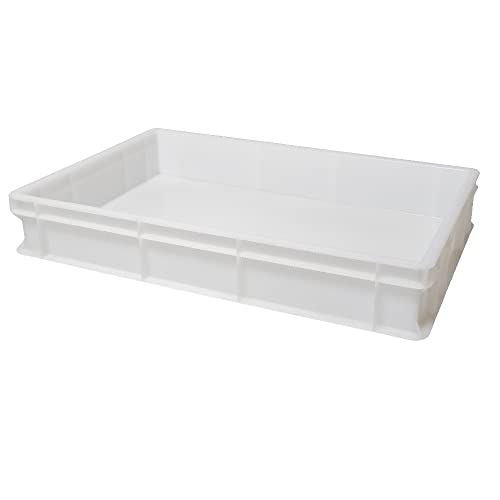 Forgast Pizzaballenbox | Pizza Box weiß | 60x40 x10cm |Teigwanne für Pizzateig und mehr | Praktisches Pizza Zubehör als stapelbare Pizzabox | Gärbox für Sauerteig oder Teigbox von Forgast