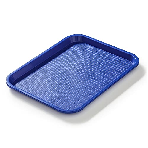 Forgast Rechteckig Fast Food-Tablett | 35x25cm | Blau | Bruchsicheres Serviertablett | Kunststofftablett | Servierplatten für Restaurant, Couchtisch, Küche, Esszimmer Café, Fast Food von Forgast