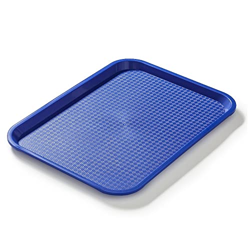 Forgast Rechteckig Fast Food-Tablett | 40x30cm | Blau | Bruchsicheres Serviertablett | Kunststofftablett | Servierplatten für Restaurant, Couchtisch, Küche, Esszimmer Café, Fast Food von Forgast