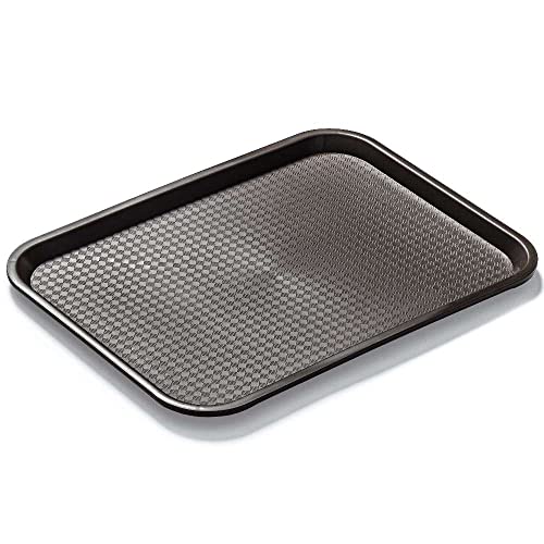 Forgast Rechteckig Fast Food-Tablett | 40x30cm | Braun | Bruchsicheres Serviertablett | Kunststofftablett | Servierplatten für Restaurant, Couchtisch, Küche, Esszimmer Café, Fast Food von Forgast