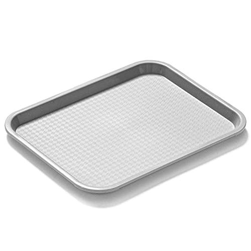 Forgast Rechteckig Fast Food-Tablett | 40x30cm | Grau | Bruchsicheres Serviertablett | Kunststofftablett | Servierplatten für Restaurant, Couchtisch, Küche, Esszimmer Café, Fast Food, (FG12525) von Forgast