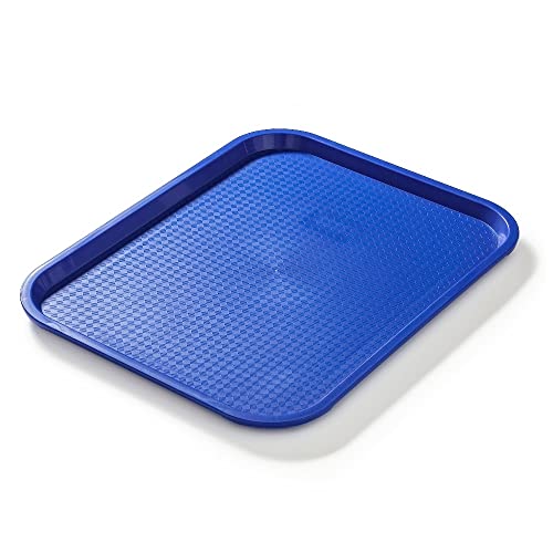 Forgast Rechteckig Fast Food-Tablett | 45x35cm | Blau | Bruchsicheres Serviertablett | Kunststofftablett | Servierplatten für Restaurant, Couchtisch, Küche, Esszimmer Café, Fast Food von Forgast