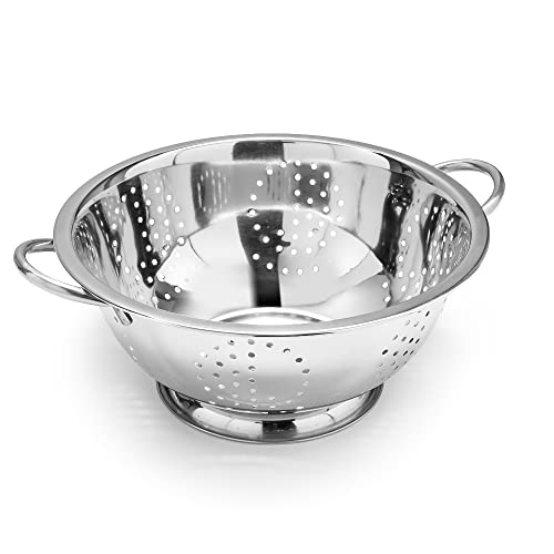 Forgast Sieb | 28cm | Standsieb | Standseiher auf Fuß | Salatsieb | Suppensieb | Passiersieb | Nudelsieb | Sieb mit Griffen | Edelstahlsieb Forgast Sieb | 28cm | Standsieb | Standseiher auf Fuß | Salatsieb | Suppensieb | Passiersieb | Nudelsieb | Sieb mit Griffen | Edelstahlsieb von Forgast