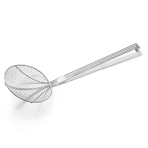 Forgast Sieblöffel | 20cm | Abseihlöffel Sieb | Schaumlöffel | Schöpfkelle Mesh Küchensieb mit Langem Griff | zum Kochen und Frittieren von Forgast