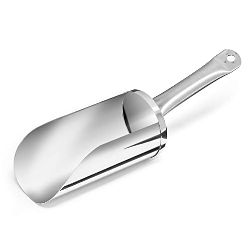 Forgast Stahl Schaufel | 1L Liter | Abwiegeschaufel | Pommesschaufel aus Edelstahl | Abfüllschaufel | für Eiswürfel, Süßigkeiten, Zuckerschaufel uns von Forgast