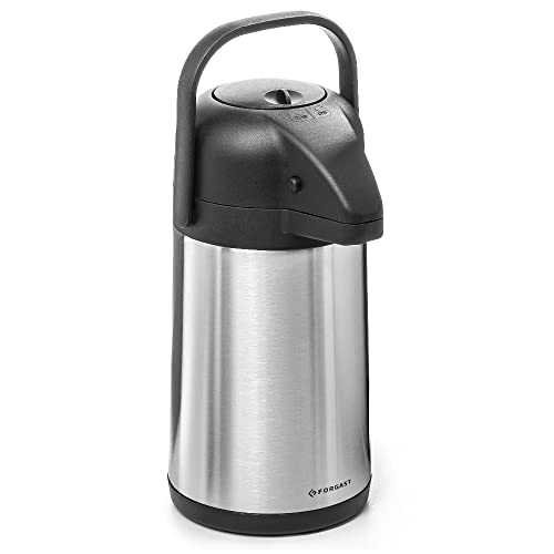 Forgast Thermosflasche mit Pumpe | 1.9L Liter | Thermoskanne | Pumpkanne | Isolierkanne Edelstahl | Isolierflasche | Pump-Kaffeekanne von Forgast