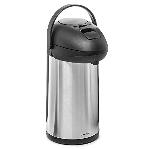 Forgast Thermosflasche mit Pumpe | 4L Liter | Thermoskanne | Pumpkanne | Isolierkanne Edelstahl | Isolierflasche | Pump-Kaffeekanne von Forgast