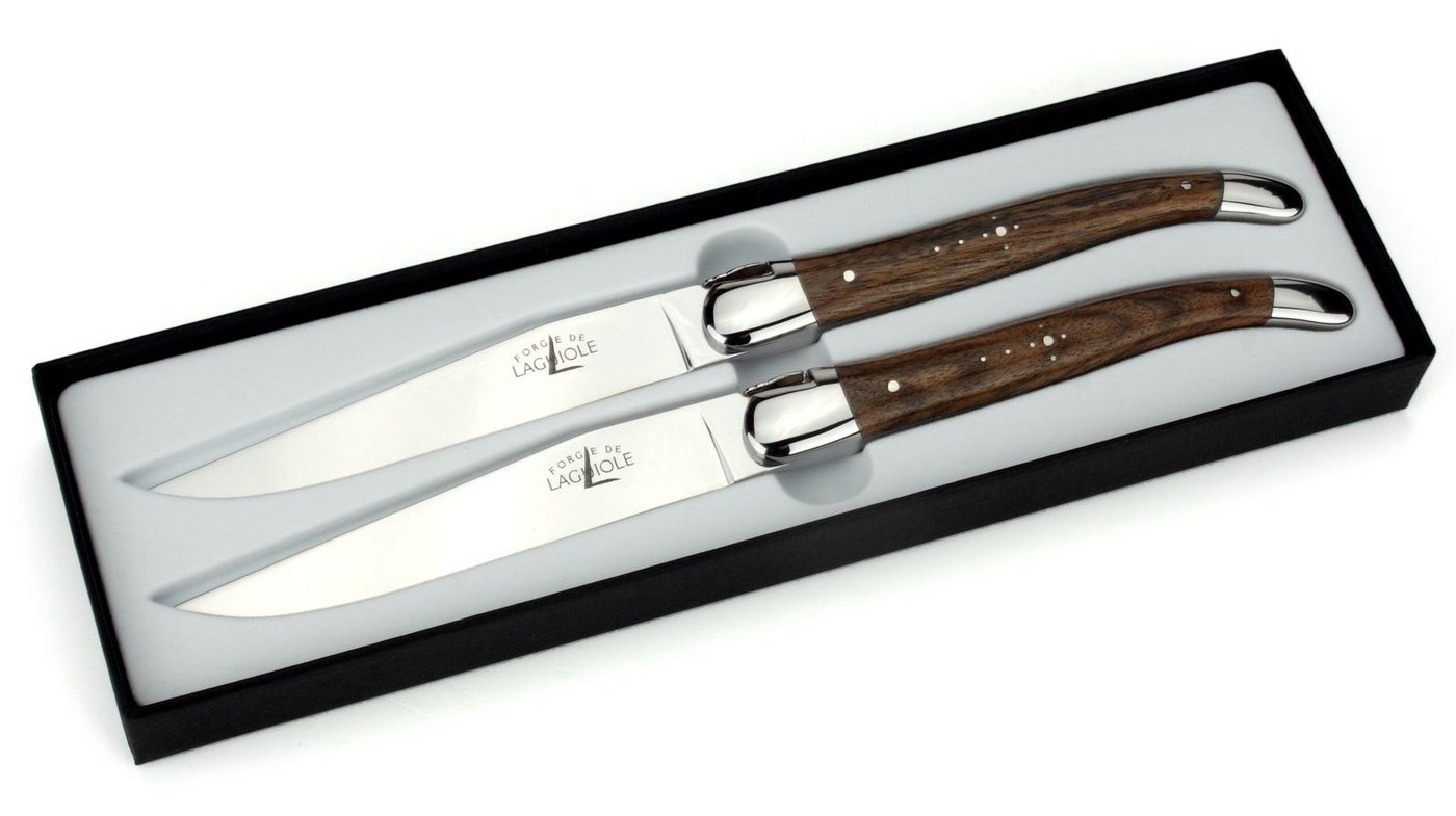 Forge de Laguiole Steakmesser T2 2M IN NO BRI 2er Set - Griff Nussbaum- Stahl glänzend - Aufbewahrungsbox Forge de Laguiole Steakmesser T2 2M IN NO BRI 2er Set - Griff Nussbaum- Stahl glänzend - Aufbewahrungsbox von Forge de Laguiole