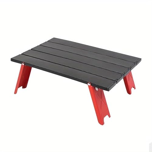 ForgeAgo Ultraleichter, kompakter Campingtisch – Mini-Strand-Picknick-Klapptisch mit Tragetasche (schwarz und rot) von ForgeAgo