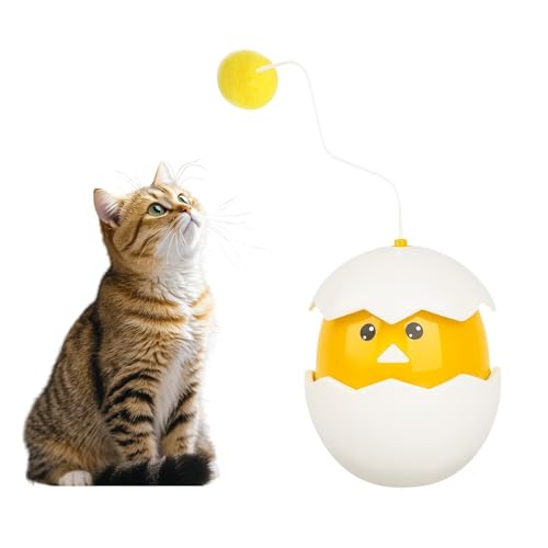 Interaktives Katzenspielzeug Tumbler mit austauschbaren Stäbchen – Indoor-Kauspiel mit simulierten Vogelgeräuschen für Spaß und Bewegung von ForgeAgo