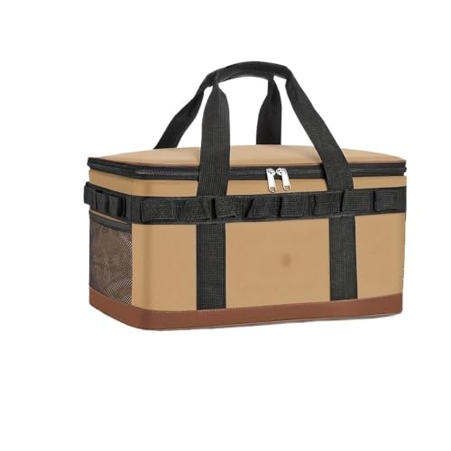Multifunktionale tragbare Reise-Kühltasche – vierlagige Isolierung für Picknicks im Freien und Camping (Khaki) von ForgeAgo