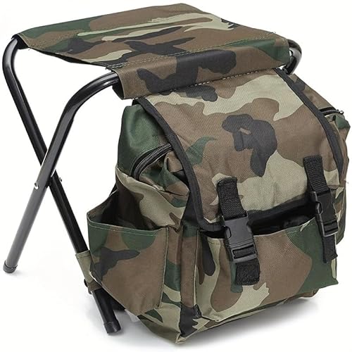Tragbarer Bergsteiger-Rucksack-Stuhl – faltbarer Angelhocker mit 100 kg Maximalbelastung, Oxford-Stoff für Camping, Wandern und Reisen von ForgeAgo
