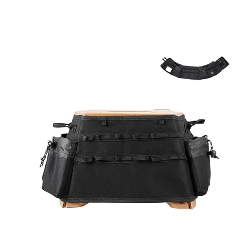 Tragbarer taktischer Klapphocker mit schützendem Oxford-Stoffbezug – vielseitiger Outdoor-Sitz und Werkzeugtasche (schwarz) von ForgeAgo