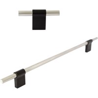 Gebürstetes Nickel Und Schwarze "Line" -Schrankknöpfe Schubladenknäufe, Luxus-Designer-Schrankbeschläge von ForgeHardwareStudio