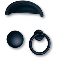 "Capri" Tassenknauf | Ring Pull Oder Runder Möbelknopf Finger Schwarz von ForgeHardwareStudio