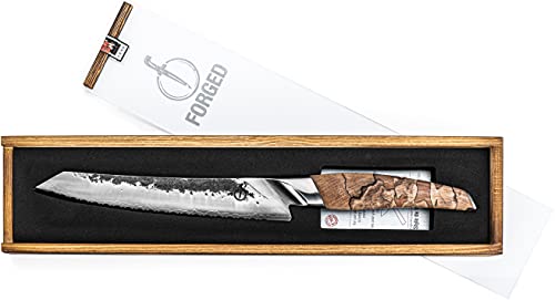 Forged Brotmesser Katai, 20cm, Aus japanischem VG10 Stahl, Von Hand in 5 Schichten geschmiedet, Verpackt in einer luxuriösen Holzkiste von Forged