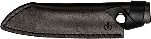 Forged Klingenschützer, Santoku Messer von 14cm, Aus braunem Leder, Mit Druckknopfverschluss von Forged