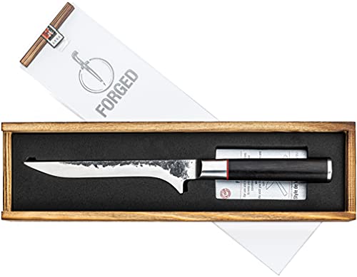 Forged Sebra Ausbeinmesser, 15cm, handgefertigt, in Holzkiste von Forged