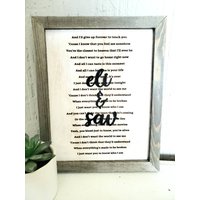 Hochzeit Song Zeichen - Brauch - Jubiläum Oder Hochzeitsgeschenk - Song - Sein Und Sie - Mann Frau - Benutzerdefinierte Songtexte-Wandkunst-Erste von ForgedVisionDesigns