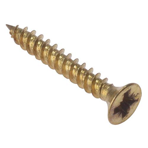 Forgefix CSK346E FORCSK346E-TB General Purpose Pozi Compatible Screw CSK TT Electro Brass 3/4in Box 200, Multi-Colour, 3/4" x 6, Stück von Forgefix