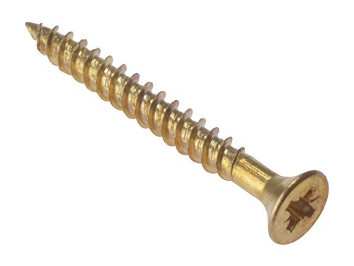 Forgefix CSK1148E FORCSK1148E-TB General Purpose Pozi Compatible Screw CSK TT Electro Brass 1.1/4in Box 200, Multi-Colour, 1-1/4" x 8, Stück von Forgefix