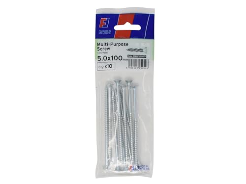 Forgefix Mehrzweck-Pozidraube CSK ST ZP, 5,0 x 100 mm, ForgePack 10, verwendet in allen Gewerben, einschließlich Tischlerei, Elektrik und Sanitärarbeiten von Forgefix
